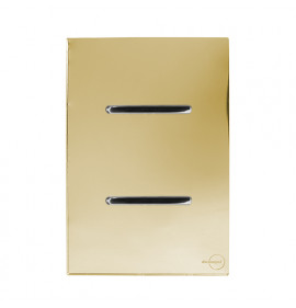 Conjunto Interruptor Duplo ( Simples + Paralelo ) 4x2 - Novara Glass Dourado Cromado